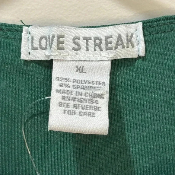 Love Streak Green Long Sleeve Crewneck Shirt XL - Picture 6 of 9